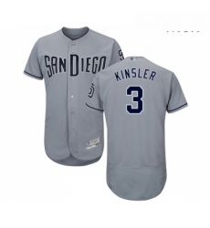 Mens San Diego Padres 3 Ian Kinsler Authentic Grey Road Cool Base Baseball Jersey 