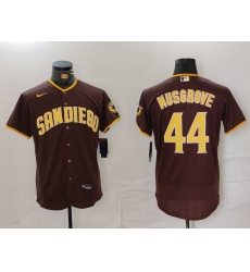 Nike Men San Diego Padres 44 Musgrove Brown Tan Authentic Alternate Player Jersey 3