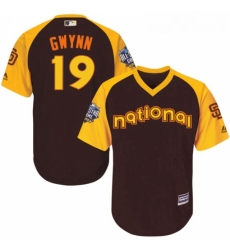 Youth Majestic San Diego Padres 19 Tony Gwynn Authentic Brown 2016 All Star National League BP Cool Base Cool Base MLB Jersey