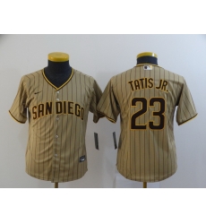 Youth San Diego Padres Fernando Tatis Jr 23 Brown Nike 2020 Cool Base Jersey