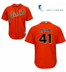 Mens Majestic San Francisco Giants 41 Mark Melancon Replica Orange Alternate Cool Base MLB Jersey