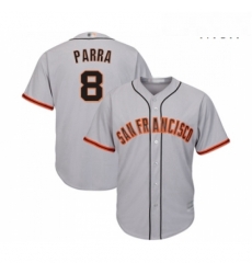 Mens San Francisco Giants 8 Gerardo Parra Replica Grey Road Cool Base Baseball Jersey 