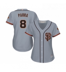 Womens San Francisco Giants 8 Gerardo Parra Replica Grey Road 2 Cool Base Baseball Jersey 