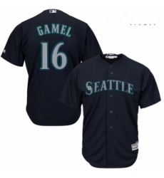 Mens Majestic Seattle Mariners 16 Ben Gamel Replica Navy Blue Alternate 2 Cool Base MLB Jersey 