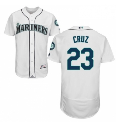 Mens Majestic Seattle Mariners 23 Nelson Cruz White Home Flex Base Authentic Collection MLB Jersey