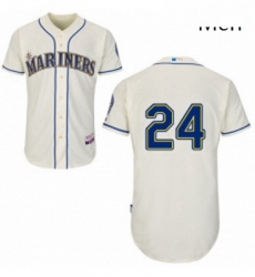 Mens Majestic Seattle Mariners 24 Ken Griffey Replica Cream Alternate Cool Base MLB Jersey