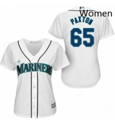 Womens Majestic Seattle Mariners 65 James Paxton Replica White Home Cool Base MLB Jersey 