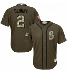 Youth Majestic Seattle Mariners 2 Jean Segura Replica Green Salute to Service MLB Jersey