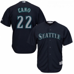 Youth Majestic Seattle Mariners 22 Robinson Cano Authentic Navy Blue Alternate 2 Cool Base MLB Jersey