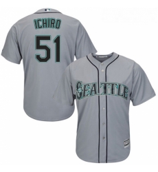 Youth Majestic Seattle Mariners 51 Ichiro Suzuki Authentic Grey Road Cool Base MLB Jersey