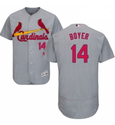 Mens Majestic St Louis Cardinals 14 Ken Boyer Grey Road Flex Base Authentic Collection MLB Jersey