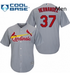 Mens Majestic St Louis Cardinals 37 Keith Hernandez Replica Grey Road Cool Base MLB Jersey