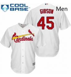 Mens Majestic St Louis Cardinals 45 Bob Gibson Replica White Home Cool Base MLB Jersey