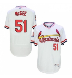 Mens Majestic St Louis Cardinals 51 Willie McGee White Flexbase Authentic Collection Cooperstown MLB Jersey