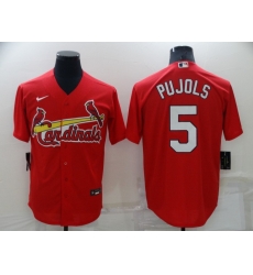 Men's St Louis Cardinals #5 Albert Pujols Red Stitched MLB Cool Base Nike Jersey