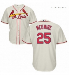 Youth Majestic St Louis Cardinals 25 Mark McGwire Authentic Cream Alternate Cool Base MLB Jersey