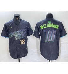 Men Tampa Bay Rays 18 Shane McClanahan Charcoal 2024 City Connect Limited Stitched Baseball Jersey 2