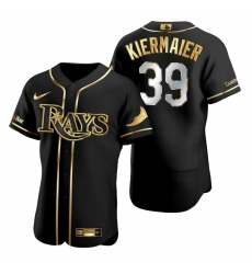 Men Tampa Bay Rays 39 Kevin Kiermaier Black Gold 2020 Nike Flexbase Jersey