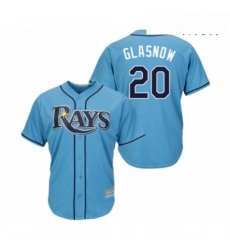 Mens Tampa Bay Rays 20 Tyler Glasnow Replica Light Blue Alternate 2 Cool Base Baseball Jersey 