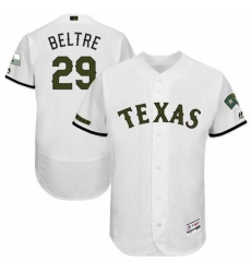 Mens Majestic Texas Rangers 29 Adrian Beltre White Memorial Day Authentic Collection Flex Base MLB Jersey