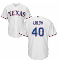 Youth Majestic Texas Rangers 40 Bartolo Colon Replica White Home Cool Base MLB Jersey 