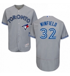 Mens Majestic Toronto Blue Jays 32 Dave Winfield Grey Road Flex Base Authentic Collection MLB Jersey