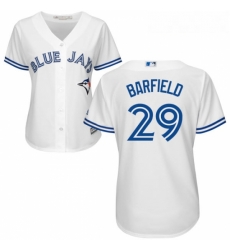 Womens Majestic Toronto Blue Jays 29 Jesse Barfield Replica White Home MLB Jersey 