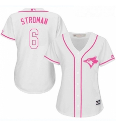 Womens Majestic Toronto Blue Jays 6 Marcus Stroman Authentic White Fashion Cool Base MLB Jersey