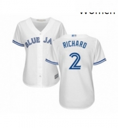 Womens Toronto Blue Jays 2 Clayton Richard Replica White Home Baseball Jersey 