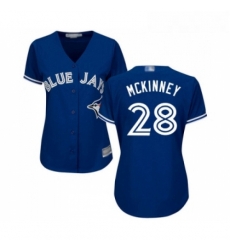 Womens Toronto Blue Jays 28 Billy McKinney Replica Blue Alternate Baseball Jersey 