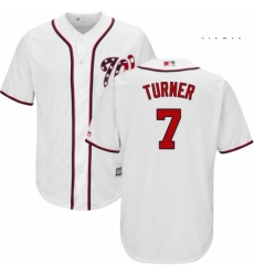 Mens Majestic Washington Nationals 7 Trea Turner Replica White Home Cool Base MLB Jersey