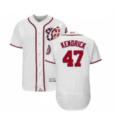 Mens Washington Nationals 47 Howie Kendrick White Home Flex Base Authentic Collection Baseball Jersey