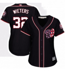 Womens Majestic Washington Nationals 32 Matt Wieters Replica Navy Blue Alternate 2 Cool Base MLB Jersey