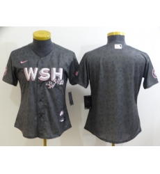 Women's Washington Nationals Blank 2022 Gray City Connect Cherry Blossom Cool Base Stitched Jersey