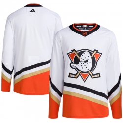 Men Anaheim Ducks Blank White 2022 23 Reverse Retro Stitched Jersey