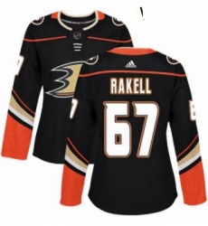 Womens Adidas Anaheim Ducks 67 Rickard Rakell Premier Black Home NHL Jersey 