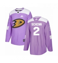 Youth Adidas Anaheim Ducks 2 Luke Schenn Authentic Purple Fights Cancer Practice NHL Jersey 