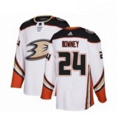 Youth Adidas Anaheim Ducks 24 Carter Rowney Authentic White Away NHL Jersey 