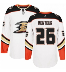 Youth Adidas Anaheim Ducks 26 Brandon Montour Authentic White Away NHL Jersey 