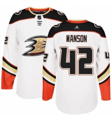 Youth Adidas Anaheim Ducks 42 Josh Manson Authentic White Away NHL Jersey 