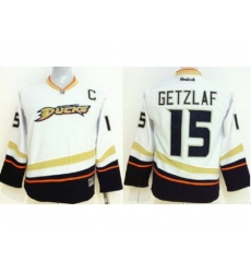 Youth Anaheim Ducks 15 Ryan Getzlaf White NHL Hockey Jersey