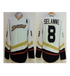 Youth NHL Jerseys Anaheim Ducks #8 Teemu Selanne white[patch A]