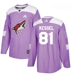 Coyotes #81 Phil Kessel Purple Authentic Fights Cancer Stitched Hockey Jersey