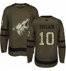 Youth Adidas Arizona Coyotes 10 Anthony Duclair Authentic Green Salute to Service NHL Jersey 