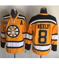 Bruins #8 Cam Neely Yellow Winter Classic CCM Throwback Stitched NHL Jersey