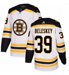 Mens Adidas Boston Bruins 39 Matt Beleskey Authentic White Away NHL Jersey 