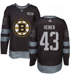 Mens Adidas Boston Bruins 43 Danton Heinen Premier Black 1917 2017 100th Anniversary NHL Jersey 