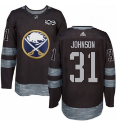 Mens Adidas Buffalo Sabres 31 Chad Johnson Premier Black 1917 2017 100th Anniversary NHL Jersey 