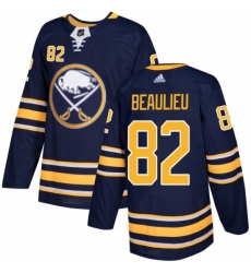 Youth Adidas Buffalo Sabres 82 Nathan Beaulieu Premier Navy Blue Home NHL Jersey 