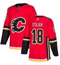 Mens Adidas Calgary Flames 18 Matt Stajan Premier Red Home NHL Jersey 